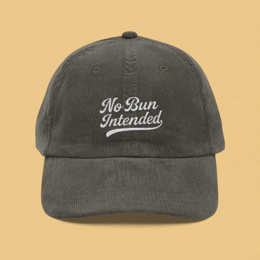 No Bun Intended Vintage Embroidered Corduroy Cap