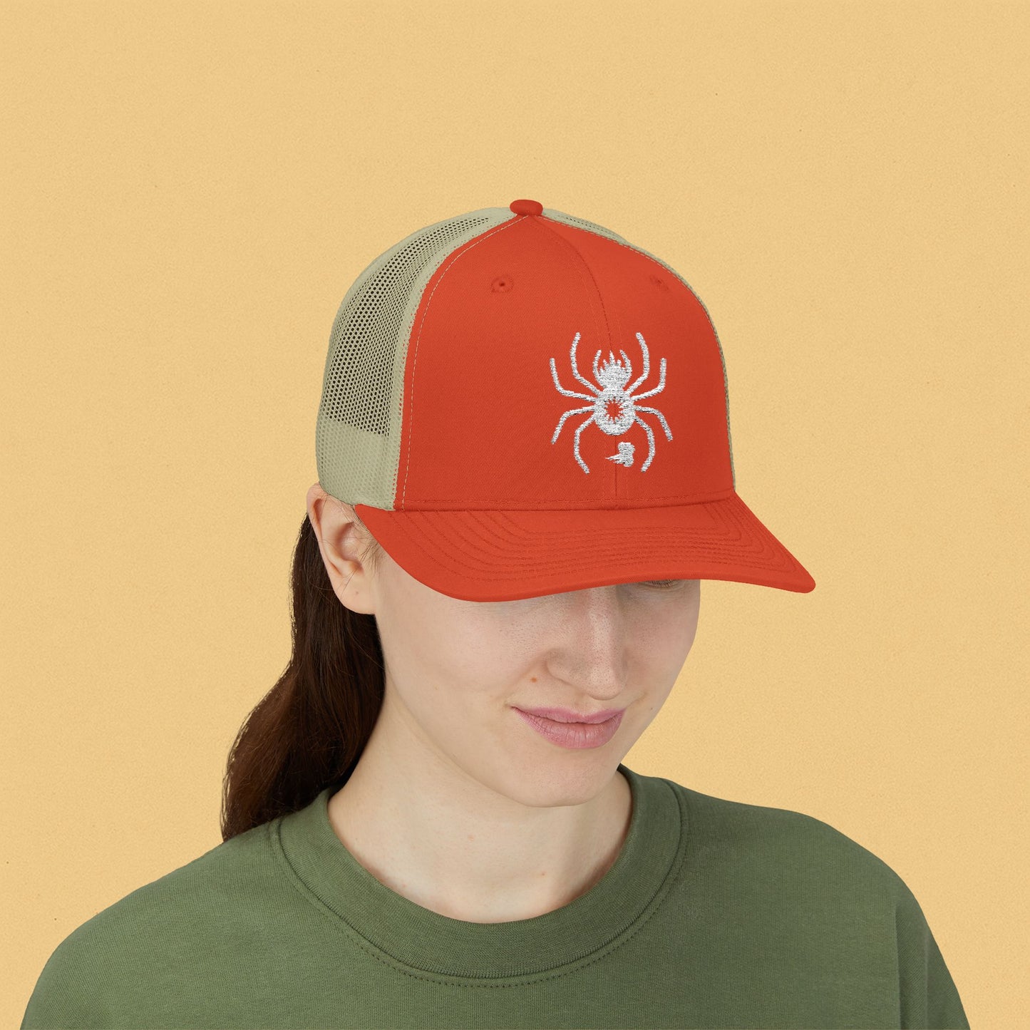 Barking Spider Embroidered Snapback Trucker Cap