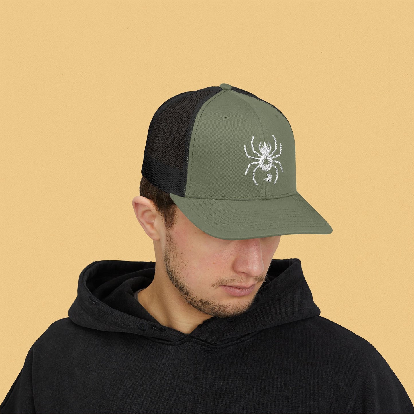 Barking Spider Embroidered Snapback Trucker Cap