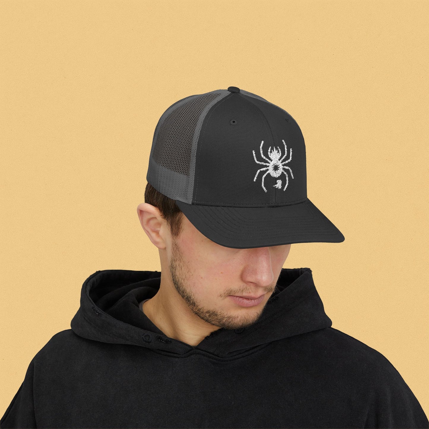 Barking Spider Embroidered Snapback Trucker Cap