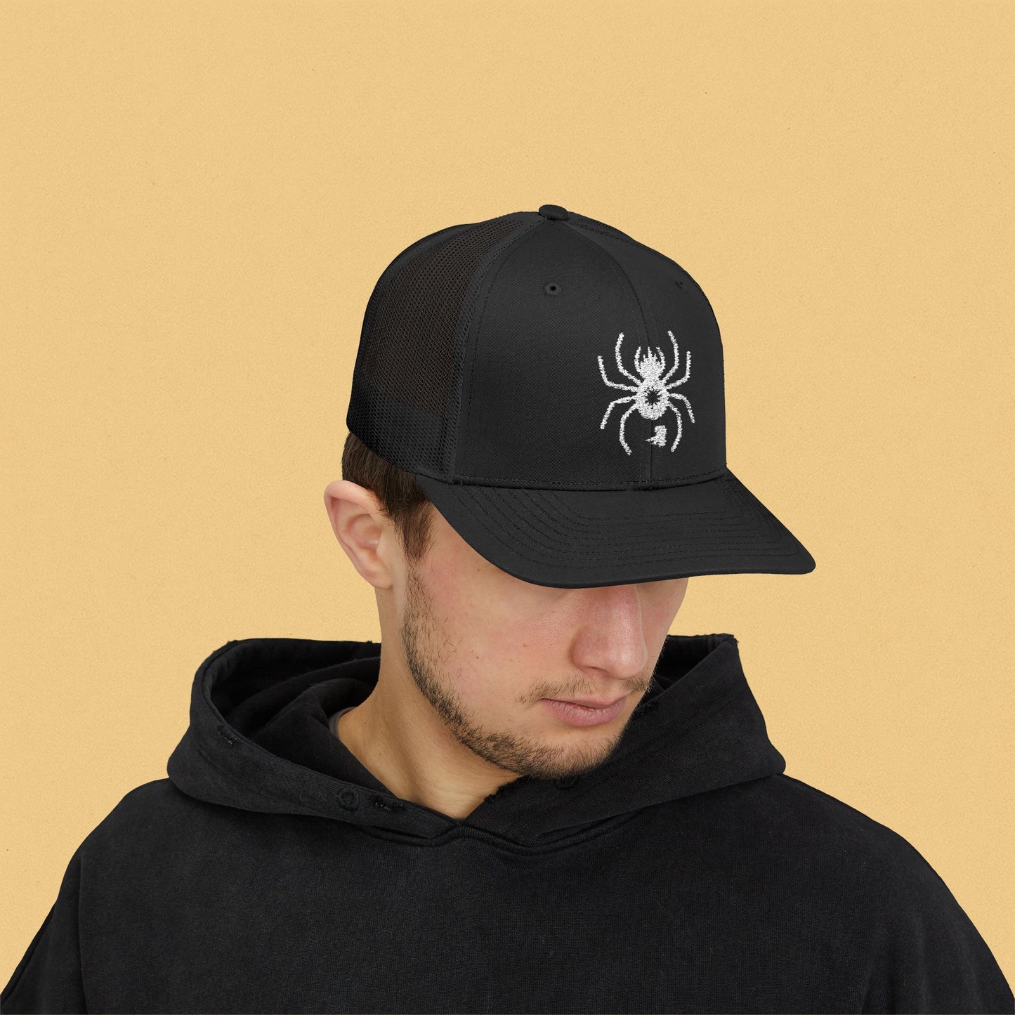 Barking Spider Embroidered Snapback Trucker Cap