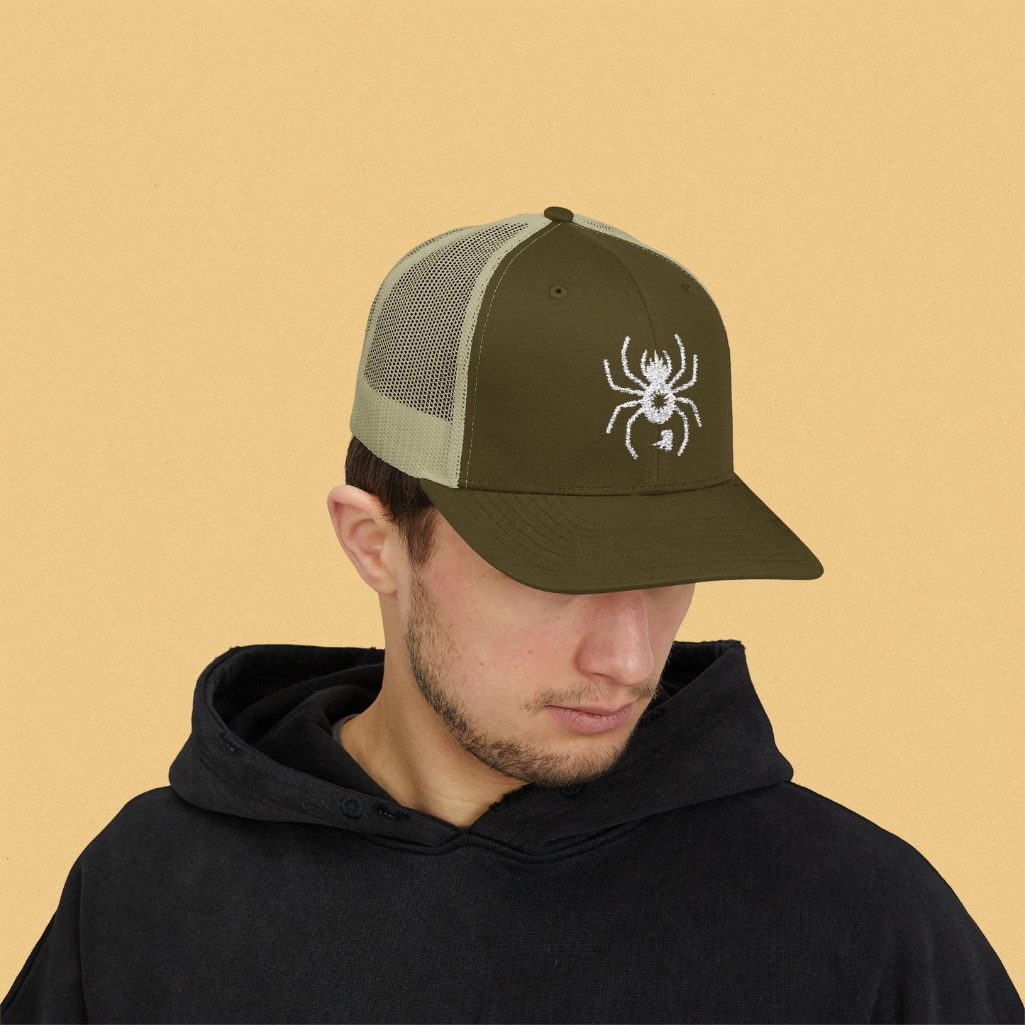 Barking Spider Embroidered Snapback Trucker Cap